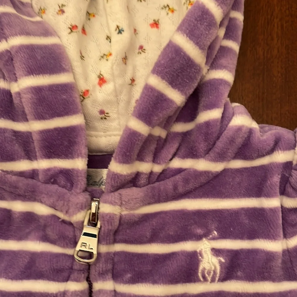Ralph Lauren velour hooded jacket size 3 mths